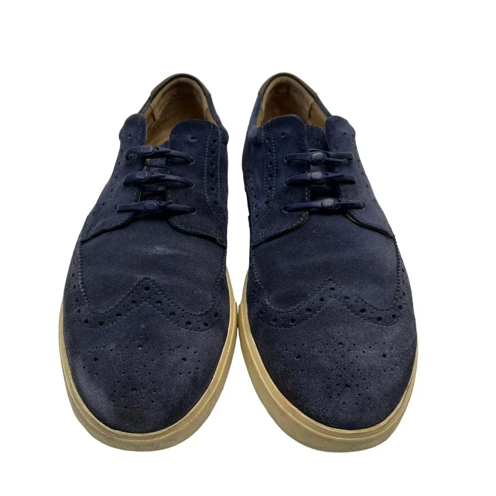 Cole Haan 11 M Navy Blue Suede Joshua Wingtip Oxford Sneaker Brogue Casual Shoes